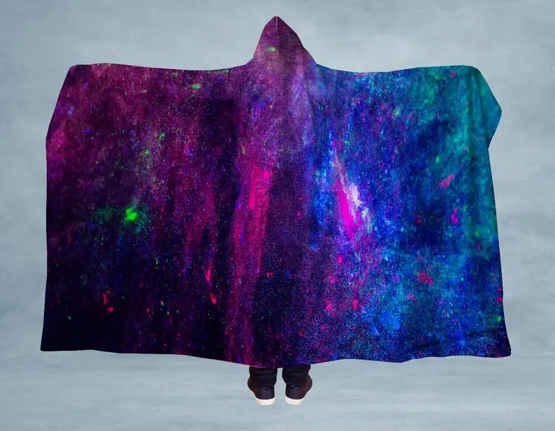 

Hoodie Neon Speckled Hooded Sherpa Blanket - Made in the USA