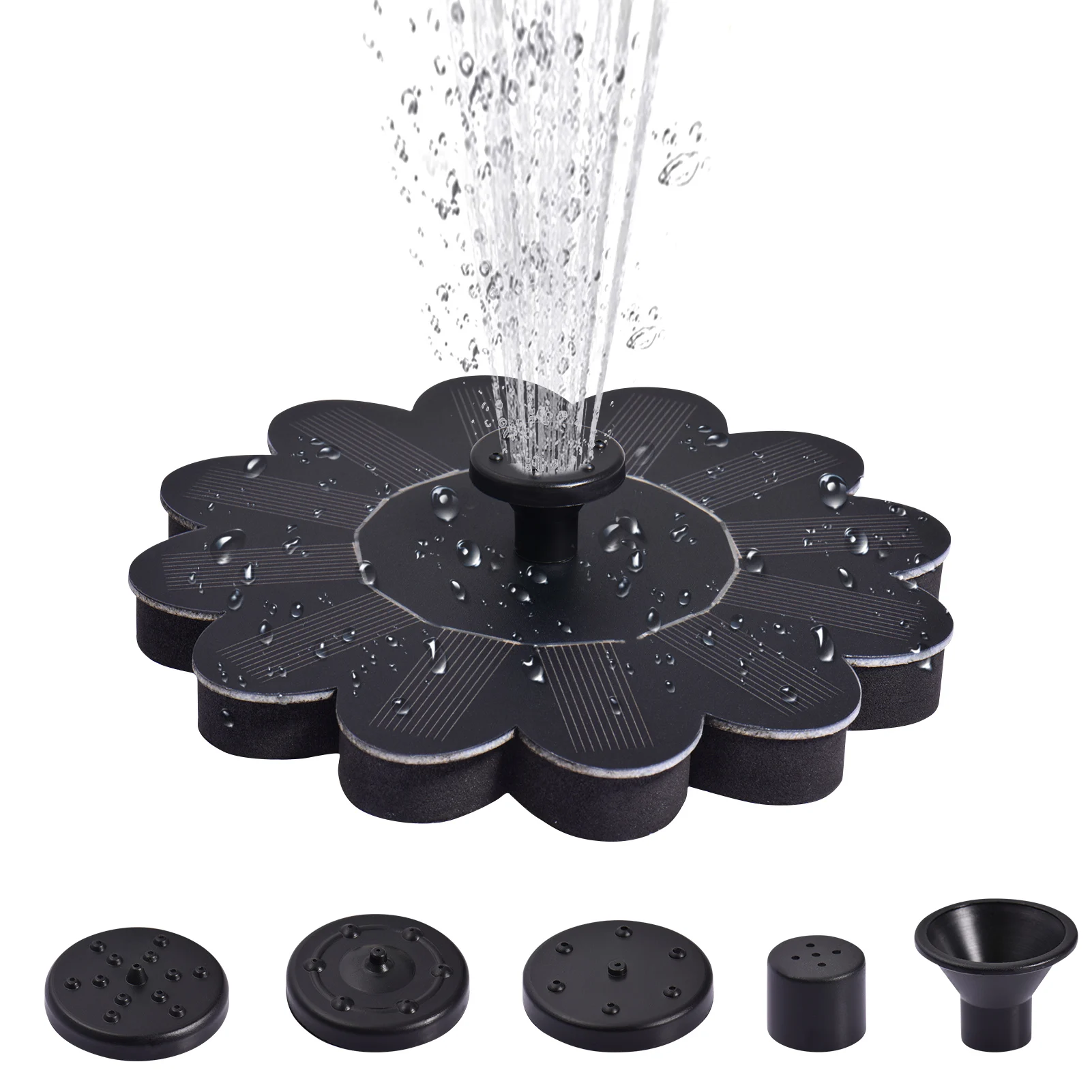 

​Floating Solar Fountain With 4 Nozzles Solar-powered Fountain Water Pump Bird Bath Pool Pond Garden Decoration
