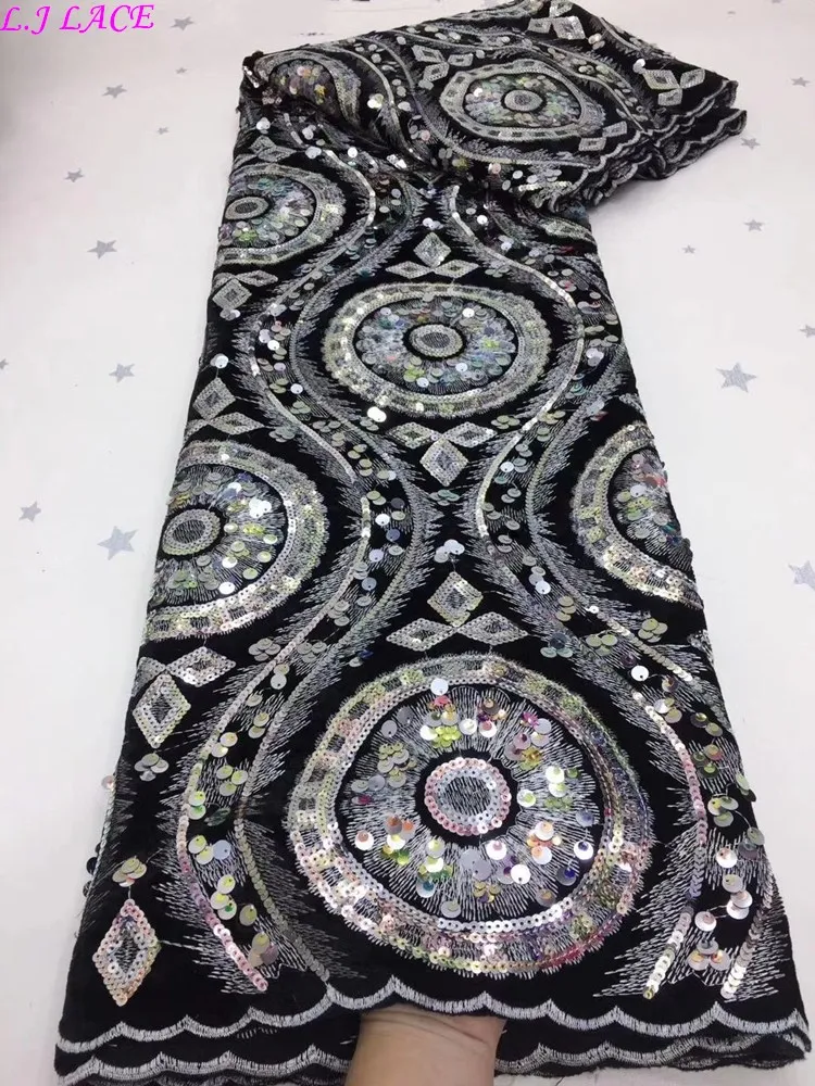

Latest soft sequins embroidery fabric Fashion design party dress DIY Velvet Fabric 5 ys made in China velvet Laces Fabrics 2020