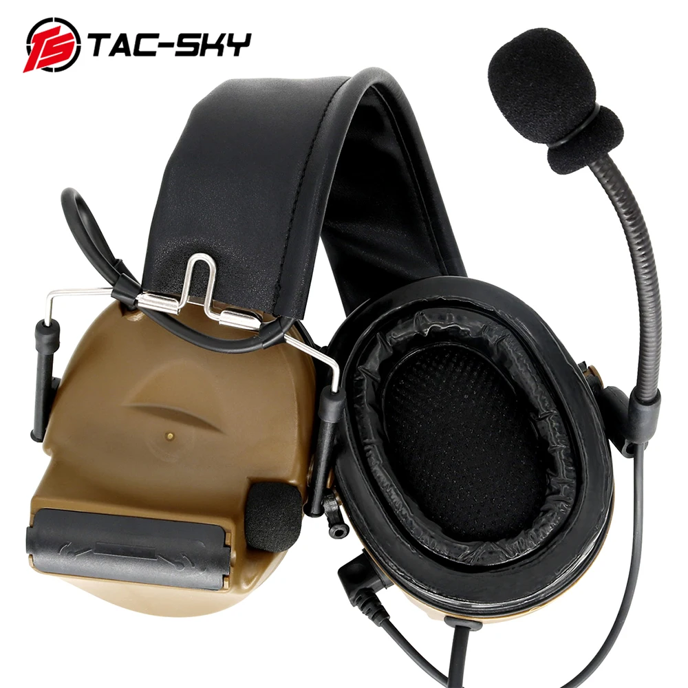 TAC-SKY Tactical Headset COMTAC II Pickup and Noise Reduction Military Airsoft Headphone Hearing Protection Shooting Headset enlarge