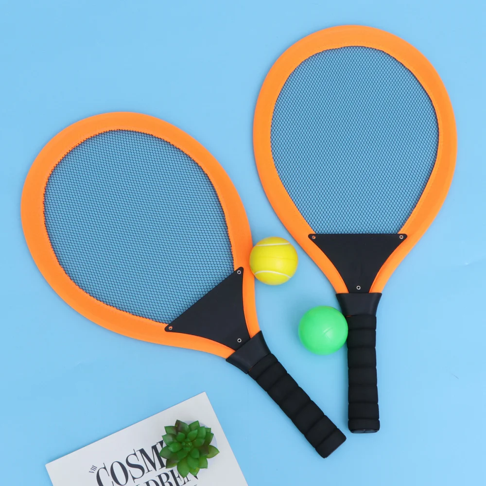 

2pcs Badminton Tennis Rackets Children Kids Outdoor Sports Parent-Child Sports Educational Sports Game Toys(Orange)
