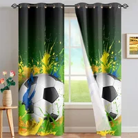 Football 3D Print Blackout Curtains Boys Bedroom/Living Room Window Curtain with Grommet Home Decoration Customized Cortina