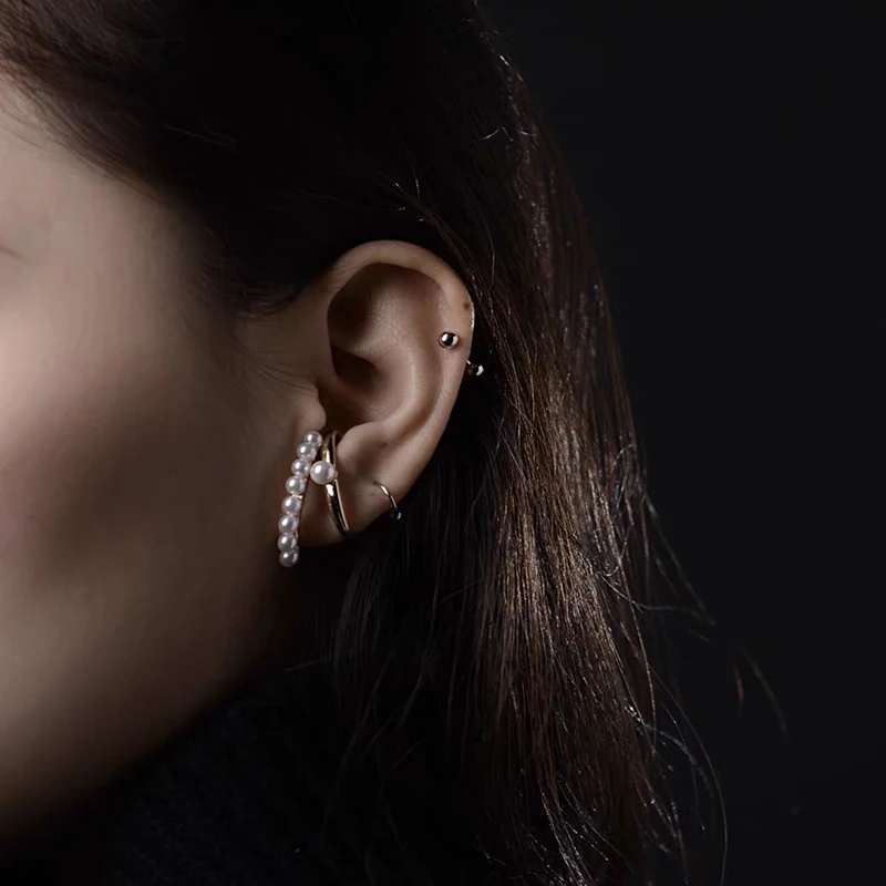GHIDBK Новый Мода искусственным жемчугом демо из нержавеющей стали серьги