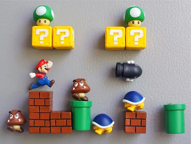 1X Супер Марио DIY стикер на холодильник магнит для детей 3D мультфильм игровой