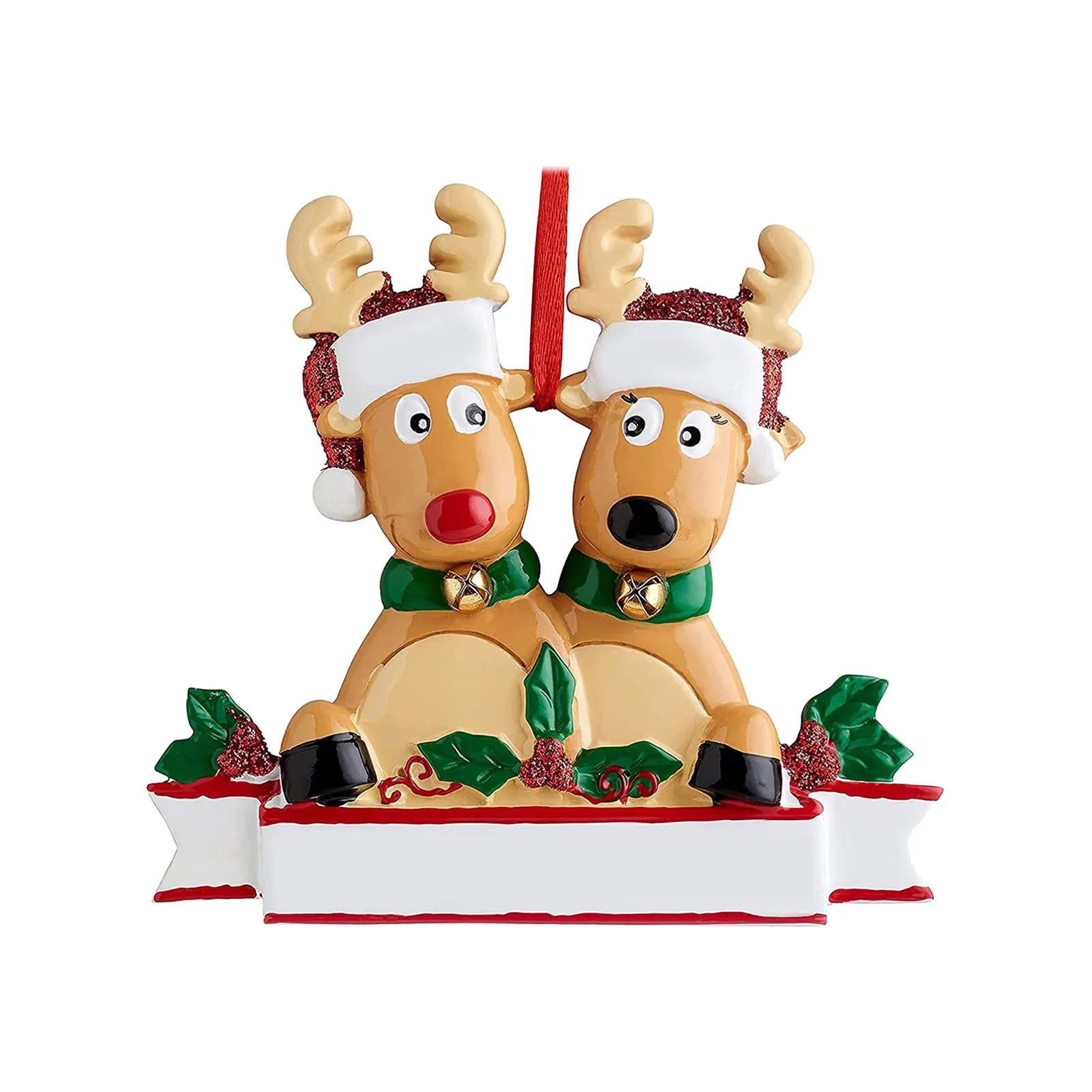 

Персонализированная подвеска на рождественскую елку в виде семьи оленей, 2021 милых оленей, поделки на Рождество, «сделай сам», индивидуальное имя, вежливое