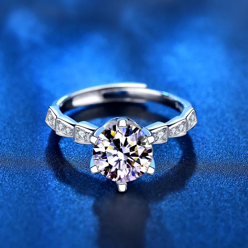 

925 Sterling Silver Ring 1ct 2ct Classic Diamond Jewelry Moissanite Ring Wedding Party Anniversary Ring For Women