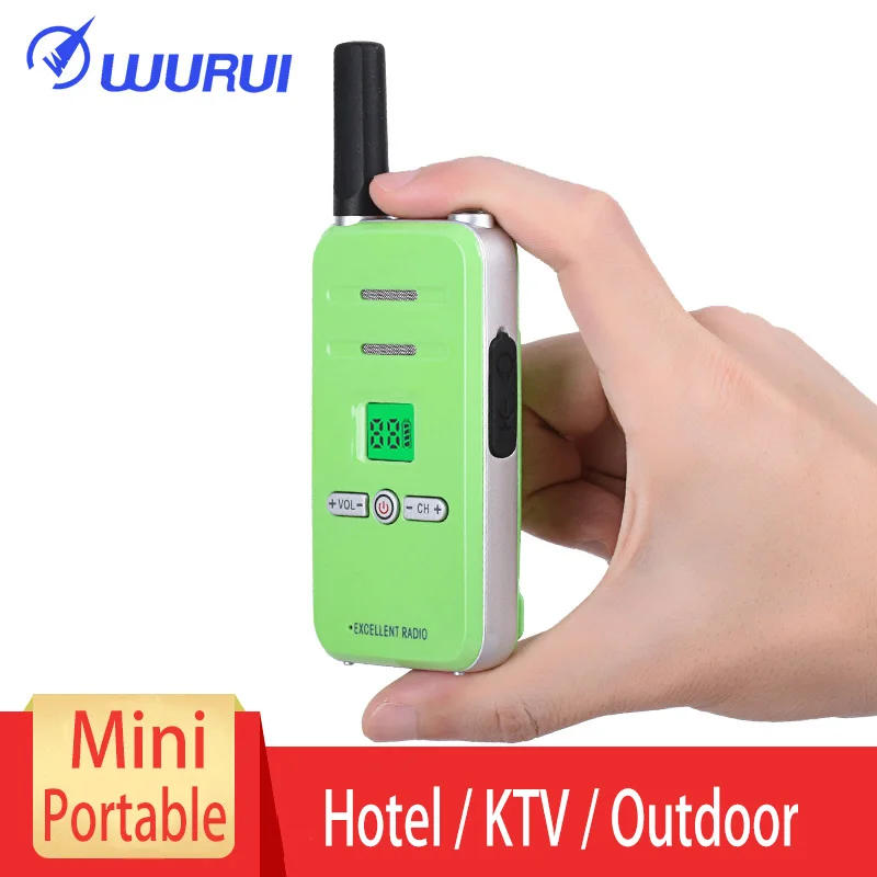 Green 2 шт. портативная рация uhf с дальним диапазоном двухстороннее радио Wurui Q7 рация профессиональная Портативная радиостанция 10 км - Цвет: Green