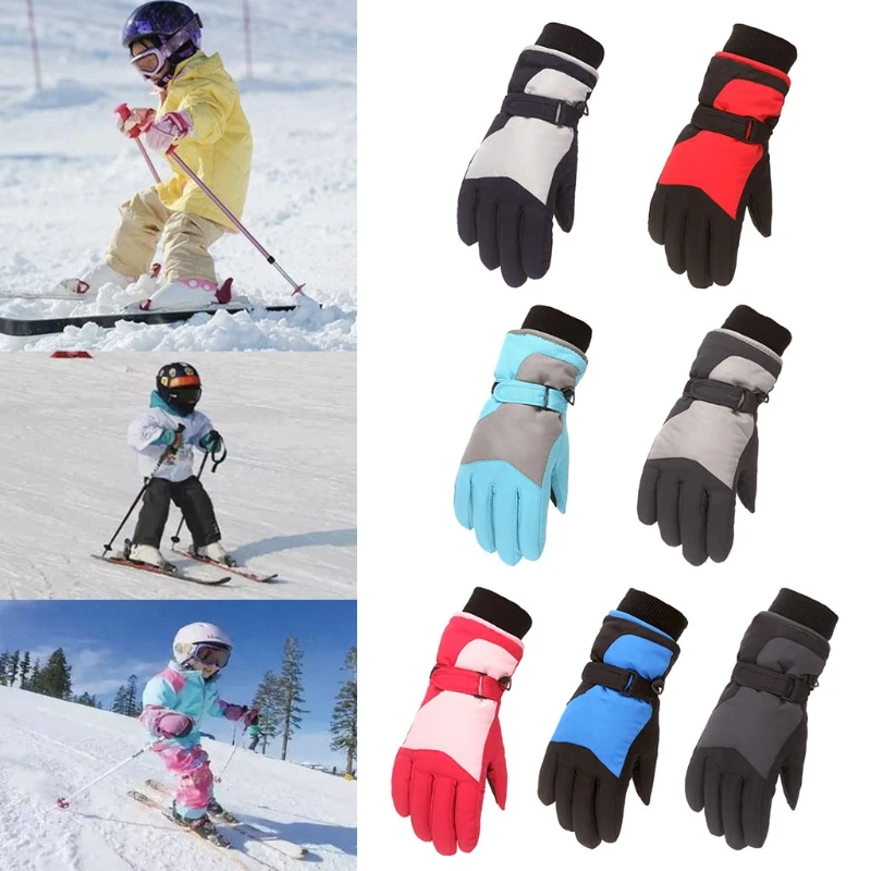 

Детские Лыжные велосипедные перчатки, плотные теплые варежки, водонепроницаемые ветрозащитные уличные спортивные перчатки для сноуборда ...