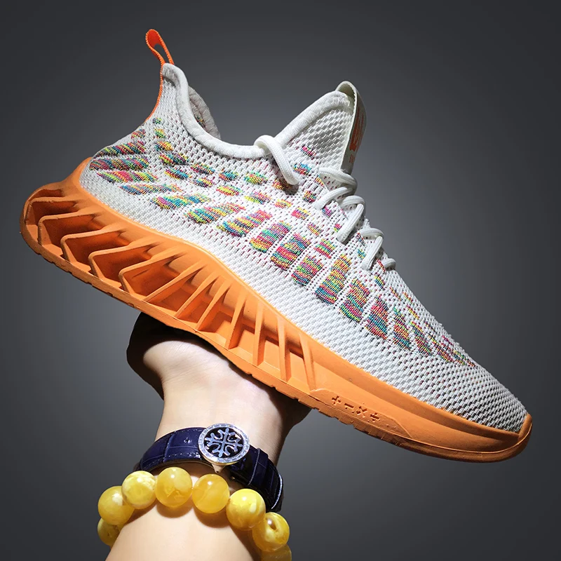 

Honeycomb Men's Sports Shoes Woven Breathable Running Shoes Man Colorful Man Casual Shoes Sneaker Slip On Lace Men Walking Shoe