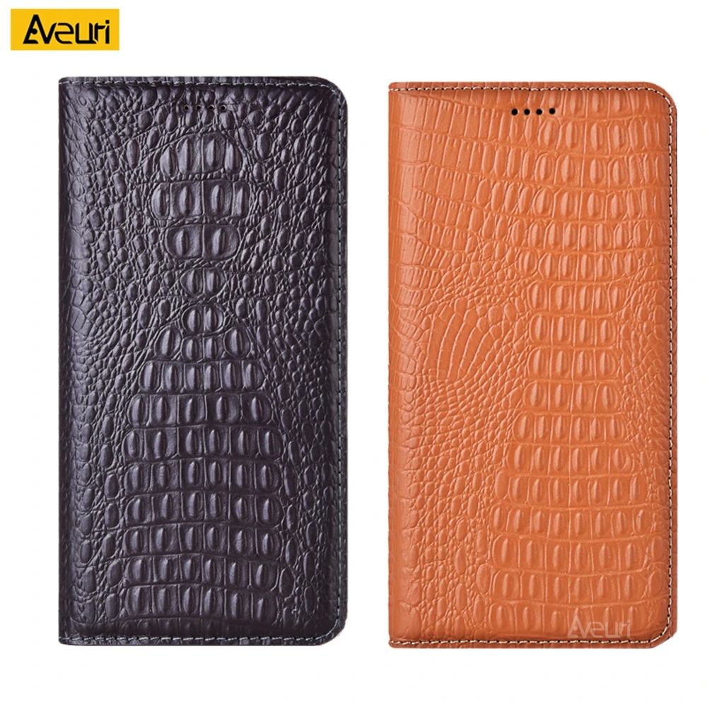 

Crocodile Genuine Flip Leather Phone Case For Alcatel 1C 1S 1X 3 3C 3L 3X 3V 2019 OAlcatel 1A 1B 1V 1S 3L 2020 Cover Case Coque