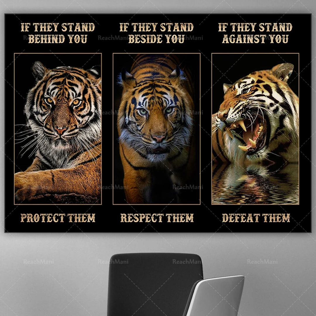 

Tiger Poster Wildlife Lovers Gifts If They Stand Behind You Protect Them Poster Wall Art Print Home Living Decor Poster