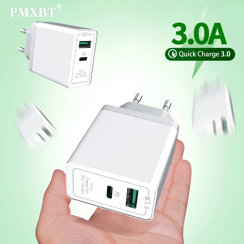 

PD Quick Charge 4.0 3.0 36W USB Charger PD3.0 Fast Charger US EU UK Plug Adapter For iPhone 11 Huawei Xiaomi Phone Wall Charger