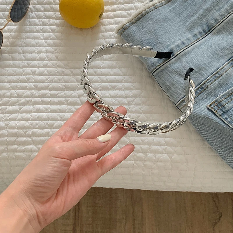 

Fashion Silver Chains Hair Bands Hoop For Women Headband Hairband Girls Hair Accessories Elegant Chic Hair Ornament