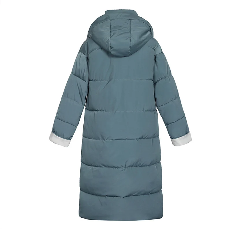 Autumn and Winter Fashion Women's Long Hooded Loose Big Pockets Women's Down Jacket Outdoor Cold-proof Thick Warm Casual Jacket