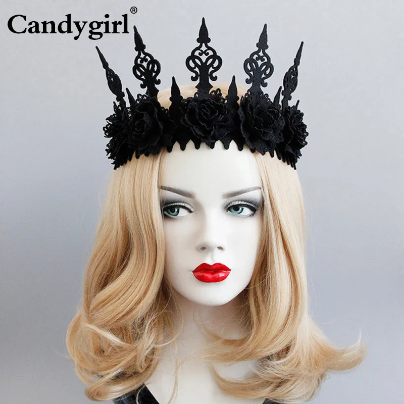 Женская повязка на голову в готическом стиле Черная головная для волос украшение