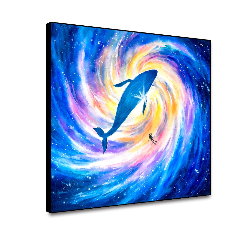 Холст живопись маслом киты путешествия по интернеталу Настенный декор картина