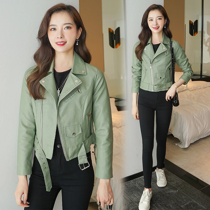 

ONLY PLUS Spring New PU Jacket Women Outerwear Faux Leather Classic Moto Biker Autumn Lady Basic Coat Soft Leather Jacket 2021