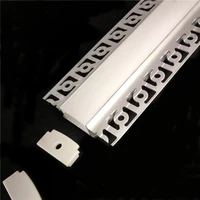 10 30pcs 2m embedded edge hidden flat invisible aluminium profile office show room wall ceil built in led double strip channel