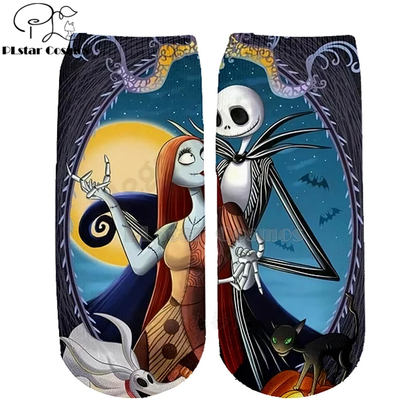 Хлопковые носки PLstar Cosmos nightster before christmas jack skellington разноцветные брендовые теплые короткие носки Хэллоуин-3