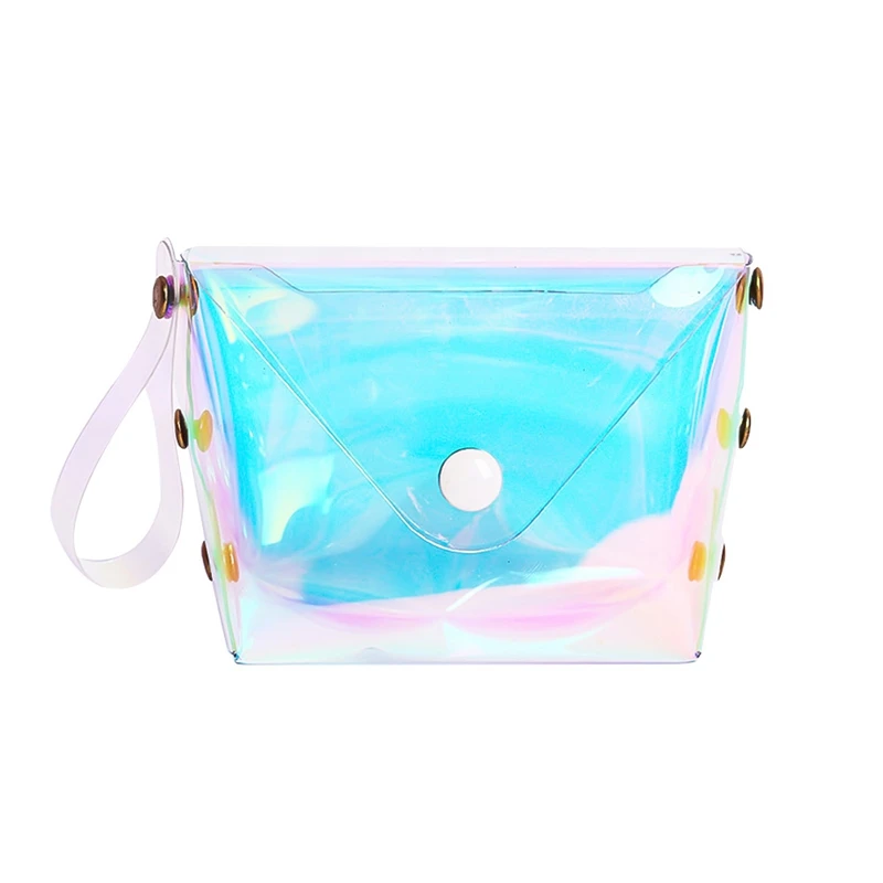 Прозрачный лазерный кошельки для женщин милые открытка Каваий держатель ключей