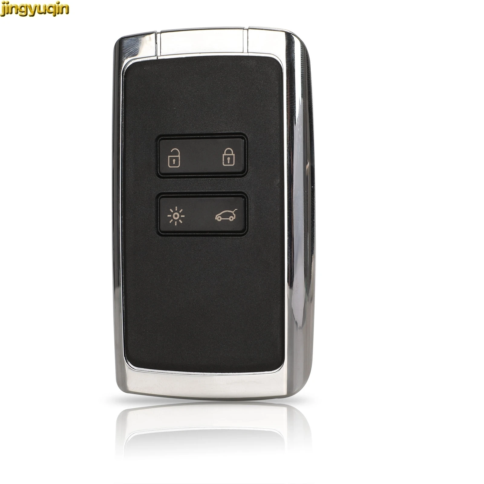 

jingyuqin 5pcs Smart Remote Car Key Shell for Megane 4 Koleos 4 Button Auto Keyless Entry Case Fob Replacement