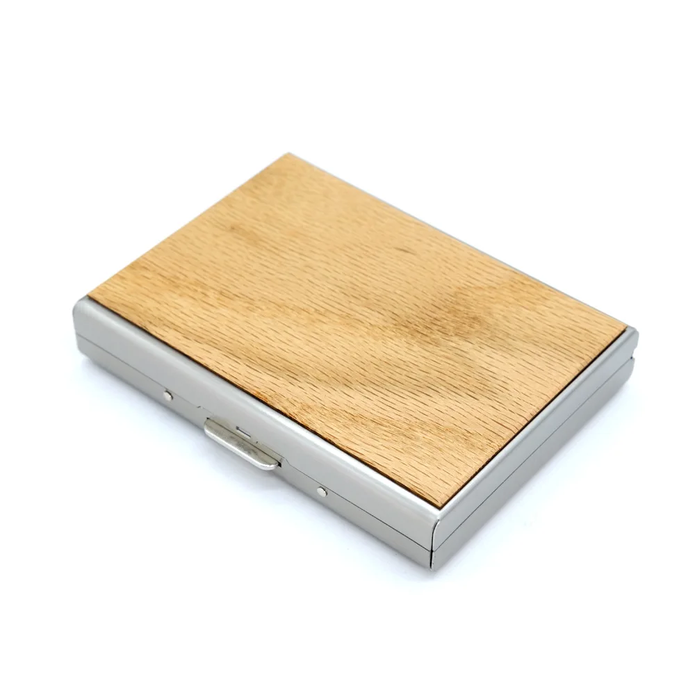 

Men's metal credit card clip multi function certificate card box business card clip business card box wallet wooden cigarette