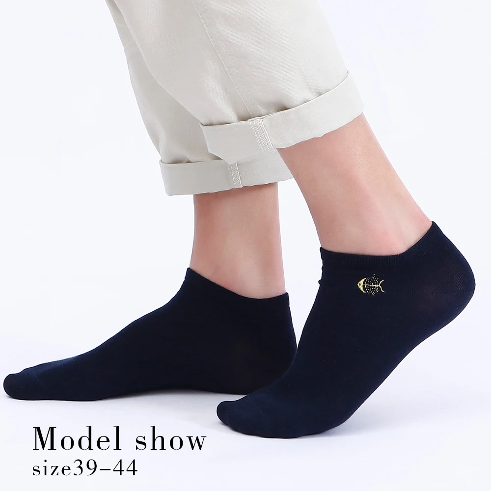 Новинка 2020 мужские носки из бамбука с вышивкой рыбья кость дезодорирующие