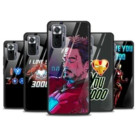 marvel hero 3000 iron man for xiaomi redmi note 10 pro max 10s 9t 9s 9 8t 8 7 pro 5g luxury tempered glass phone case cover