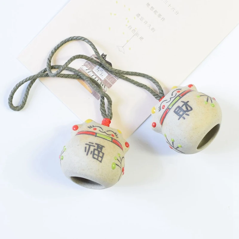 Мини-керамические ветряные колокольчики Lucky Cat, подвеска, украшение для автомобиля, подвесные фигурки феи, Миниатюрные Колокольчики с колокольчиком, домашний декор