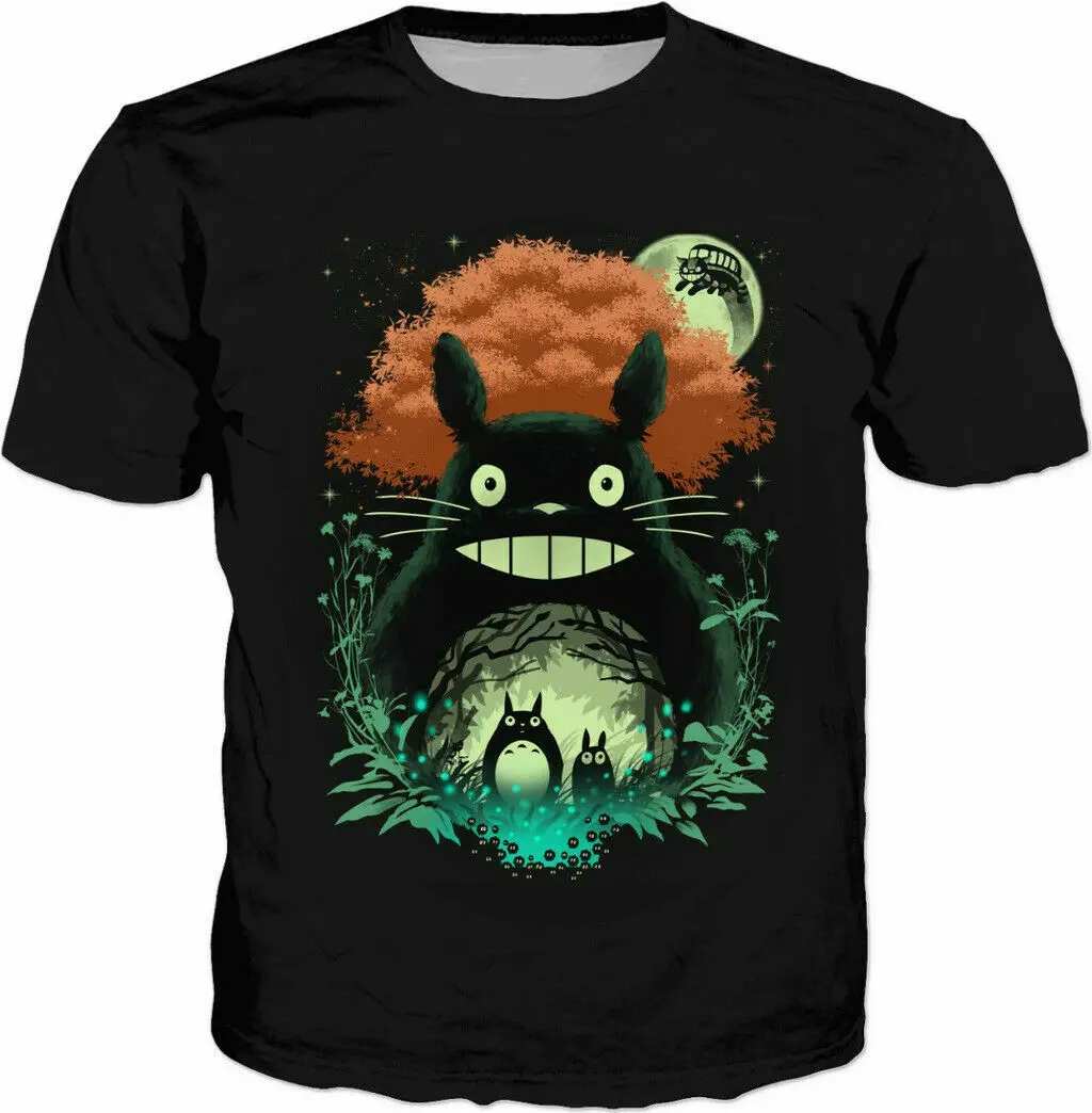 

3D Print Anime Totoro Casual T-Shirt Fashion Women /Men Short Sleeve Tops Tee Cartoon