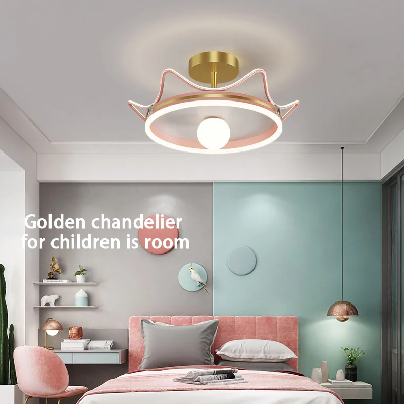 

Crown children's lamp bedroom lamp ceiling lamp boy girl Princess cartoon creative room lamp