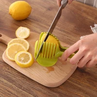 2pcs stainless steel potato slicer tomato cutter tool shreadders fruit lemon cutting holder slice cooking tools