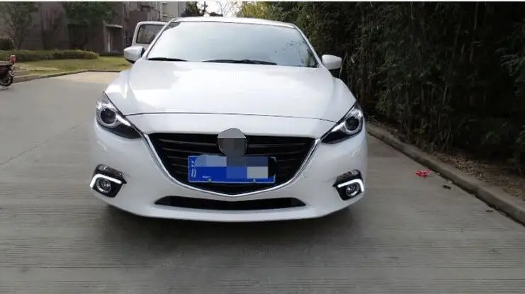 Автомобильный Стайлинг противотуманных фар для Mazda 3 Axela 12 В светодиодный DRL Дневной ходовой светильник дальнего света с затемнением и поворотным сигналом стиль реле