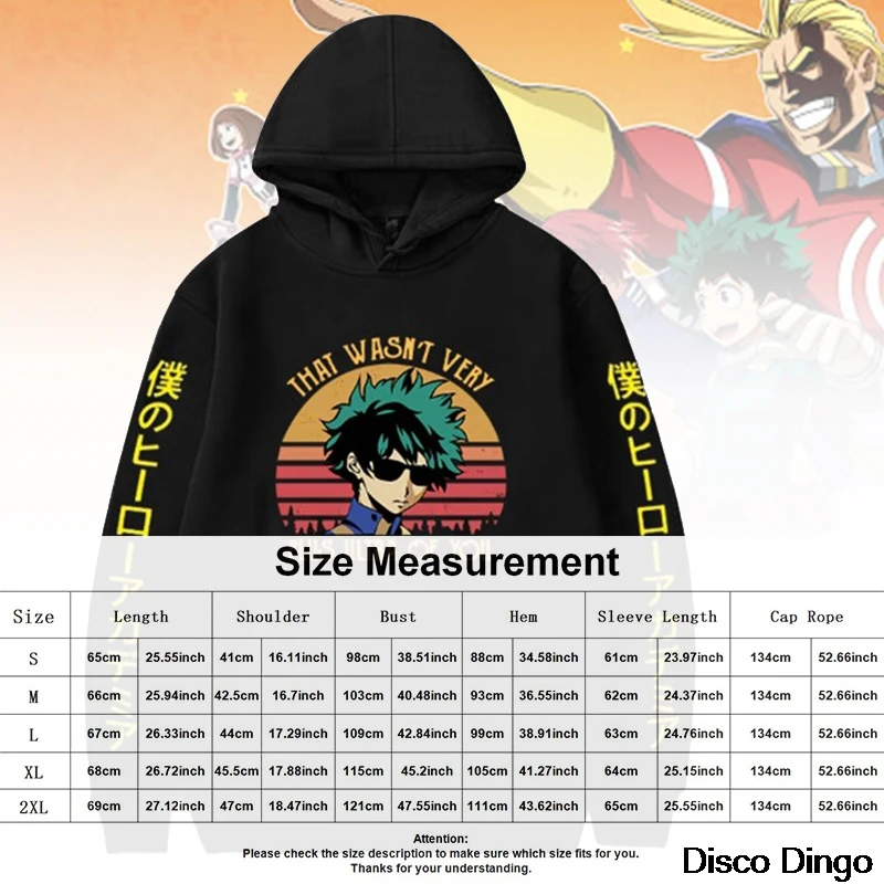 

Hero Academia Three Printed Hoodie Japanese Anime Style Black