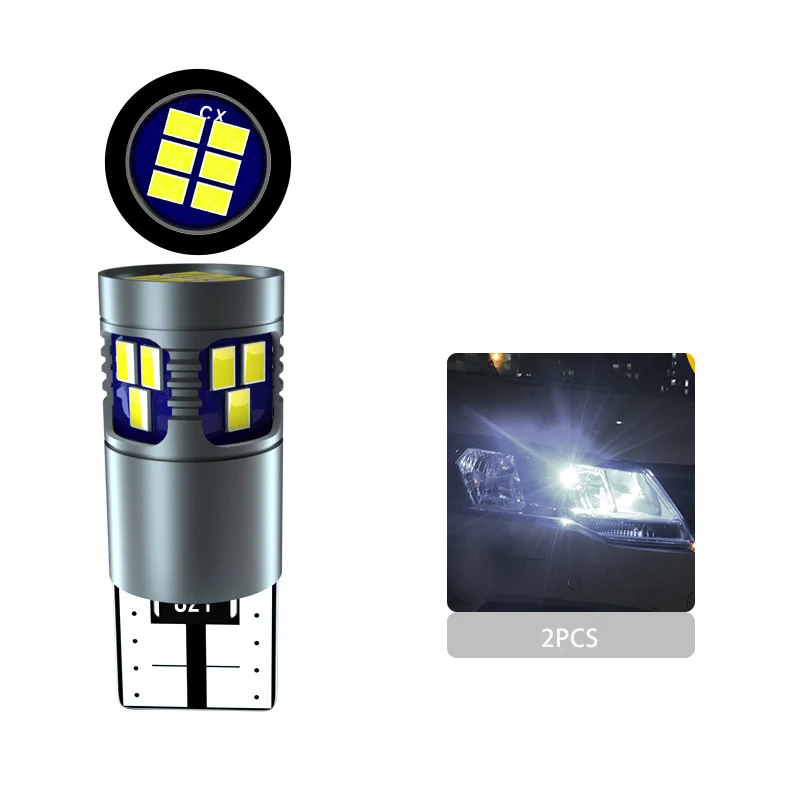white 2 шт. высокое качество T10 W5W супер яркий 3030 светодиодный автомобильный интерьерный светильник для чтения, габаритная лампа 168 194 светодиодный автоматический Клин парковочные лампы - Испускаемый цвет: white