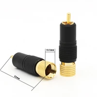 hifi 24k gold plated screw locking rca plug audio cable speaker connector lockable adjustable