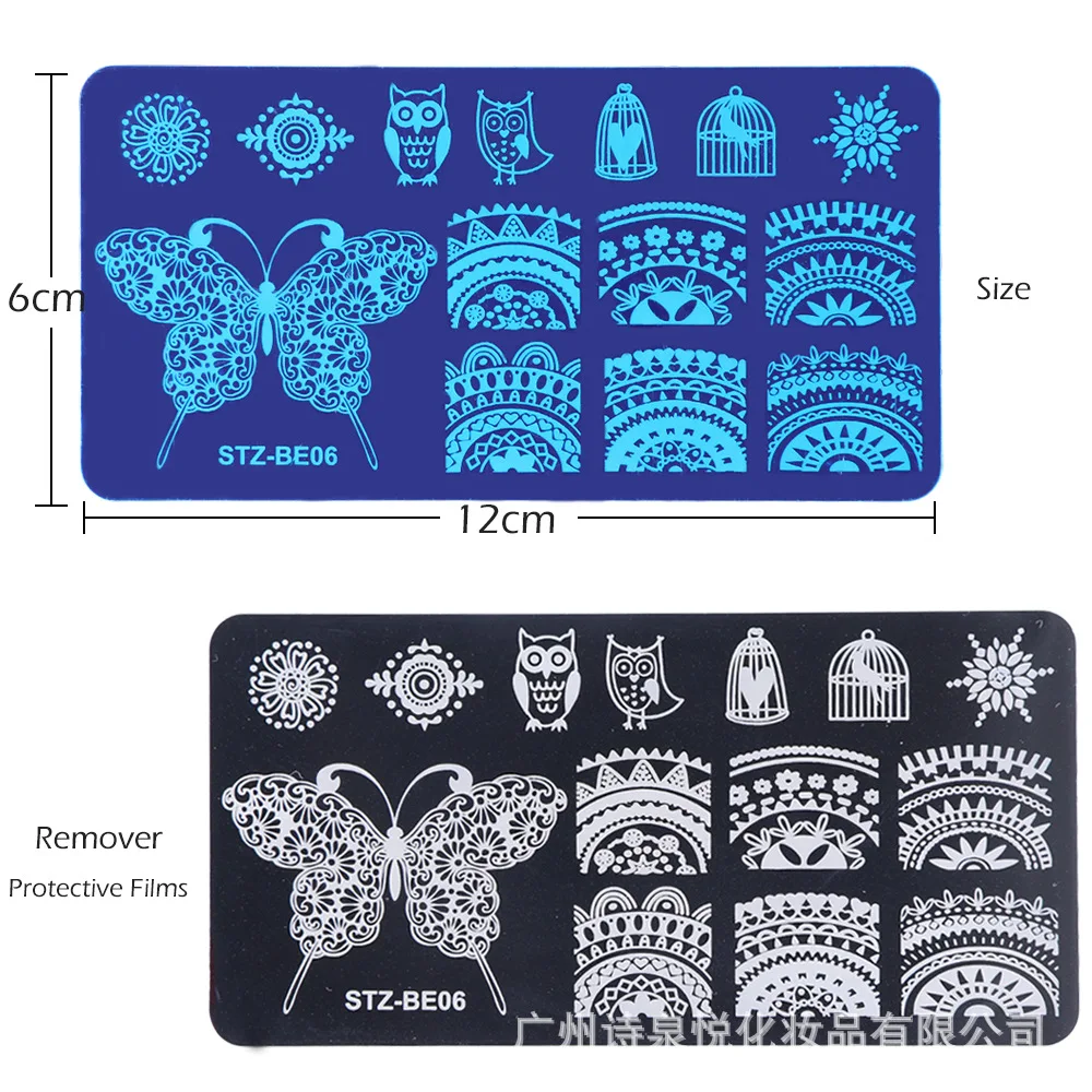 

Nail art Transfer Steel plate mold DIY nail art with multiple patterns Blue film printing template Nail Tools Manicure