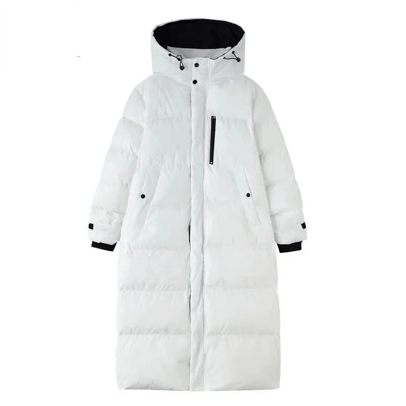 

Women Down Cotton Puffer Jackets White Baggy Thickening Warm Hooded Korean Fashion Winter Clothes Bubble Cotton Padded Coats