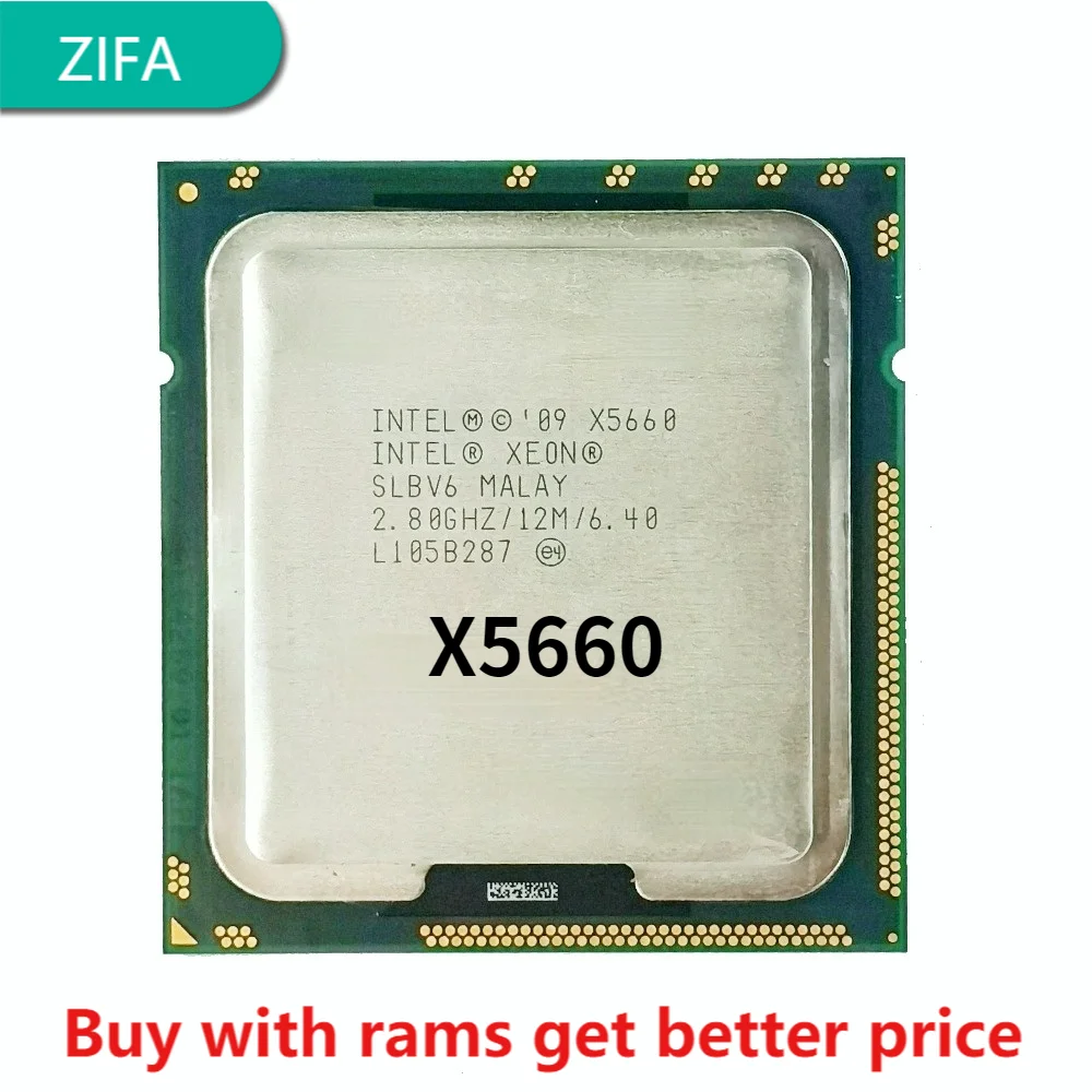 

X5660, 2,8 ГГц, 12 МБ, 6 ядер, 12 потоков, 95 Вт, процессор LGA 1366, Серверная оперативная память ddr3