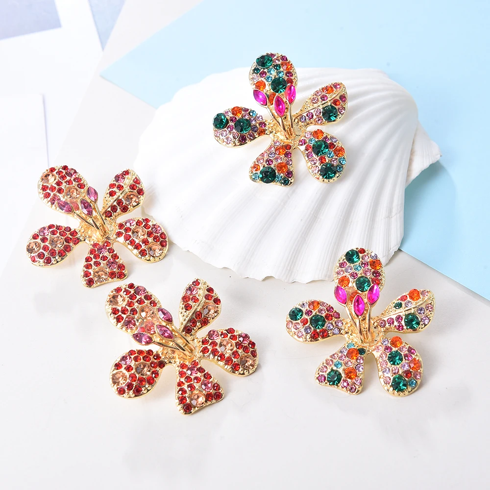 Серьги-гвоздики женские разноцветные с кристаллами | Украшения и аксессуары