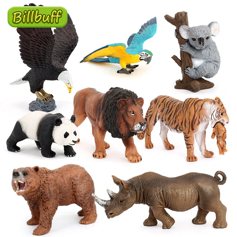 Новинка набор животных диких джунглей зоопарк Твердые Модели фигурки героев Орл