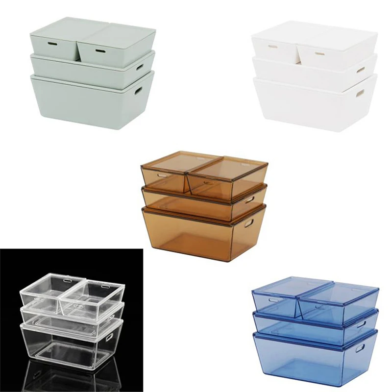 

4Pcs 1:12 Dollhouse Miniature Storage Box Food Play Model Doll House Decor