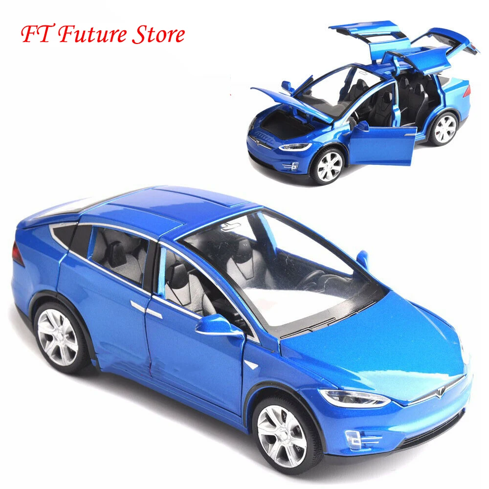 

Collectible Red/Black/White/Blue Color 1/32 Tesla MODEL X 90 Car Models With Sound Light Pull Back Kids Toys brinquedos Gifts