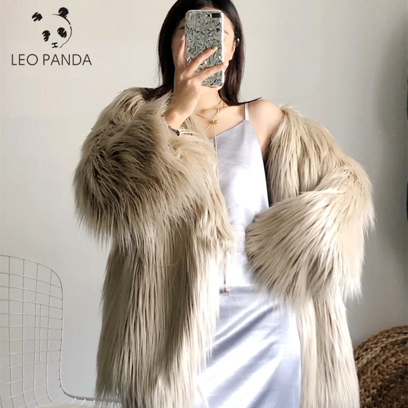 

Меховое пальто, женское пушистое теплое пальто с длинным рукавом, женская верхняя одежда, осенне-зимнее пальто, куртка, пальто без воротника