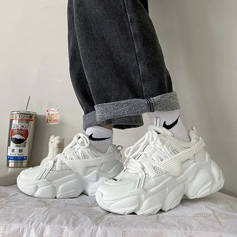 

Women Platform Sneakers Fashion Comfortable Student Sports Shoes Womens Round Toe Daddy Shoes Female Casual Vulcanized Shoe