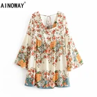 Женское винтажное пляжное платье с оборками, коротким рукавом и квадратным вырезом