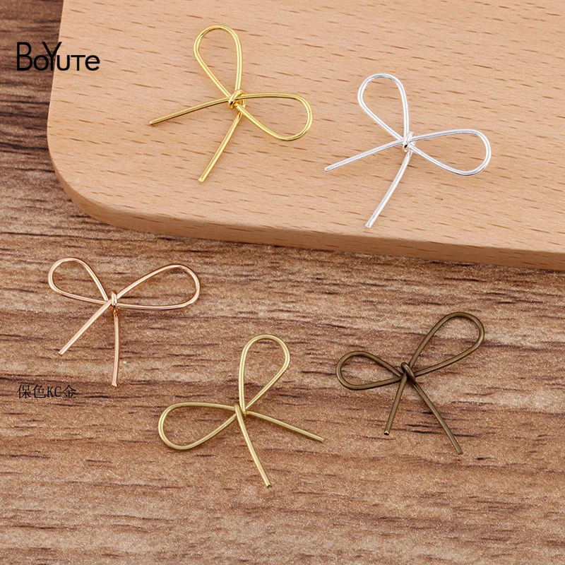 

BoYuTe (20 Pieces/Lot) 23*20*0.8MM Metal Brass Winding Bow-Knot Materials Handmade Diy Jewelry Findings Components