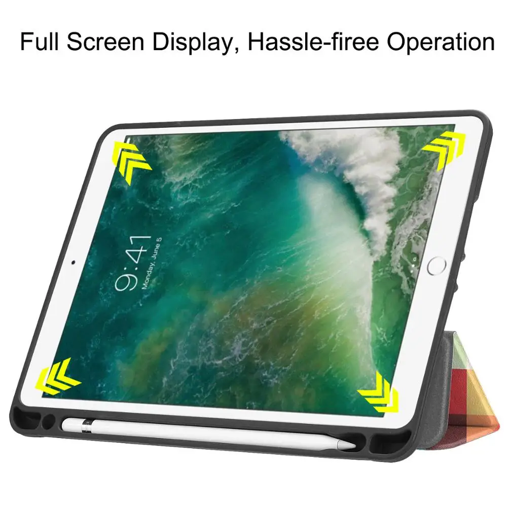 Защитный чехол GLIGLE для iPad 9 7 2017 2018 подставка Air/Air 2 со слотом карандаша + подарок