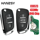 Модифицированные кнопки 23 для дистанционного ключа PEUGEOT 407, 307, 308, 807, 207, Partner, с чипом ID46 ASK CE0523, 433 МГц, лезвие HU83VA2