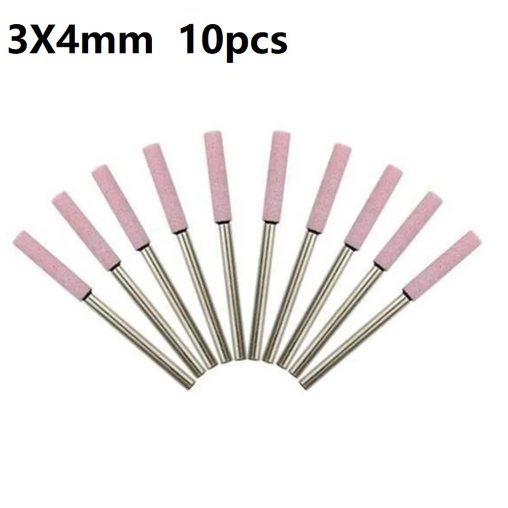 

10PCS 3mm Abrasive Mounted Stone Electric Grinding Burr Wheel Rotary Tool For Wood Metal Mold Polishing Head